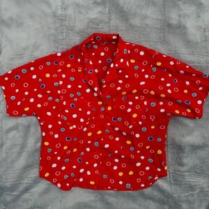 Mod Polka Dot Retro Blouse Vintage‎ Handmade 60s Style Red M
